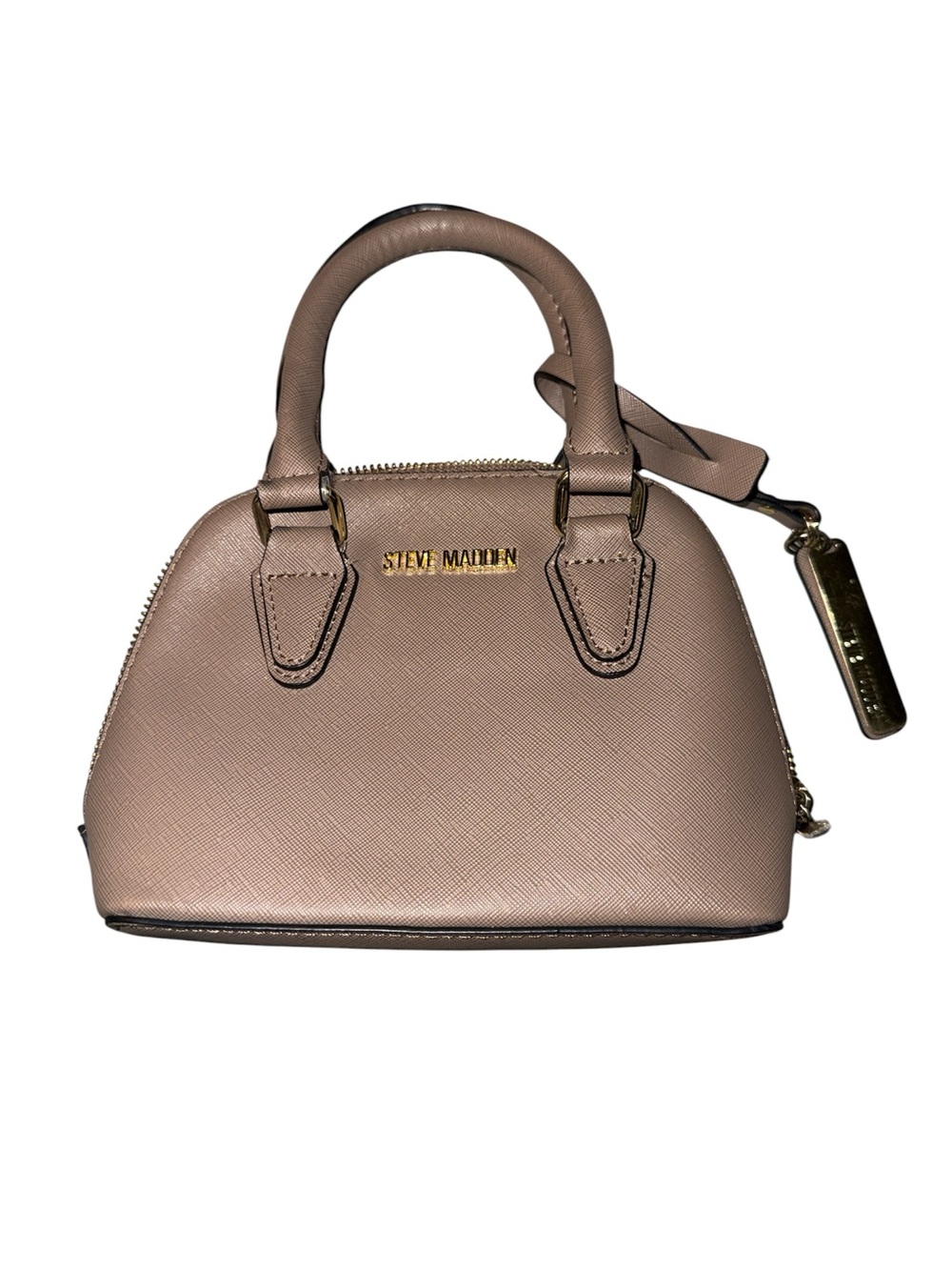 Steve Madden Taupe Dome Satchel with Gold Hardware